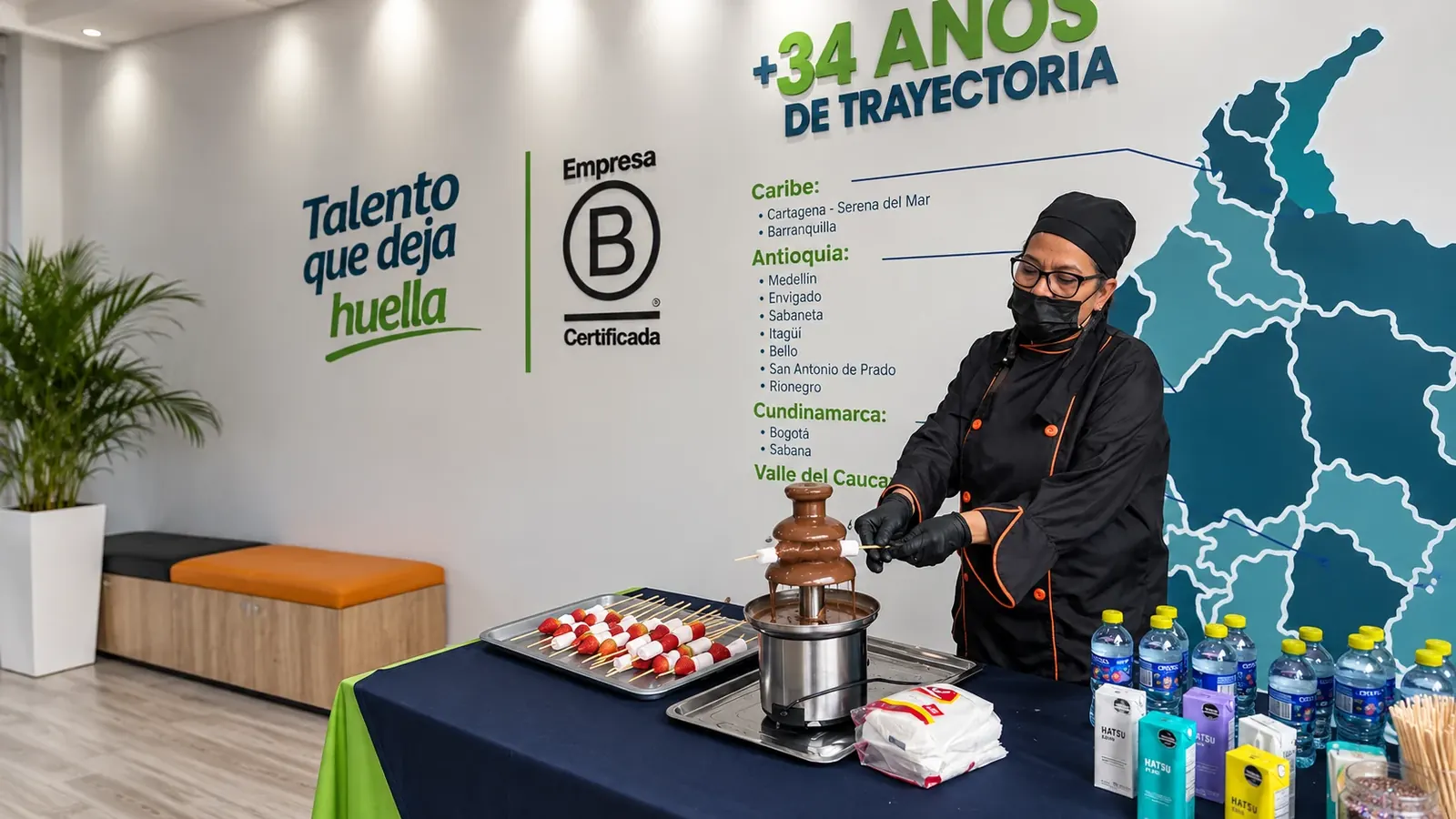 Chocolatera atencion evento · Truca Eventos