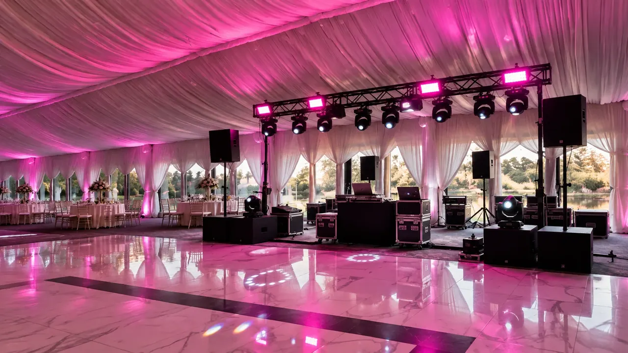Montaje iluminacion salon · Truca Eventos